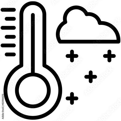 cold temperature line icon