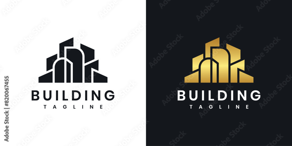 abstract architectural building construction logo design inspiration	