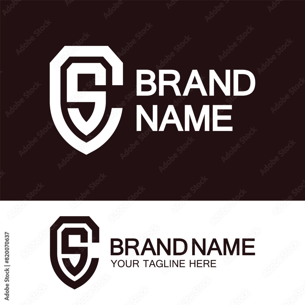 CS Logo or SC Logo. Creative letter CS or SC monogram logo shield shape. CS Logo or SC Logo. Creative letter CS or SC monogram logo shield shape.