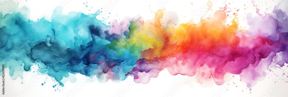 Background graphics with watercolor splashes.