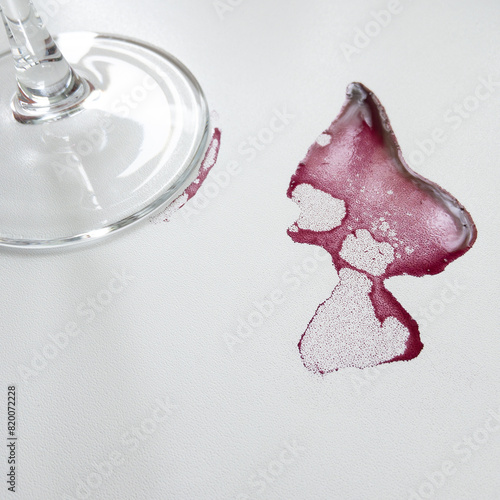 Wine stain on a white background	
