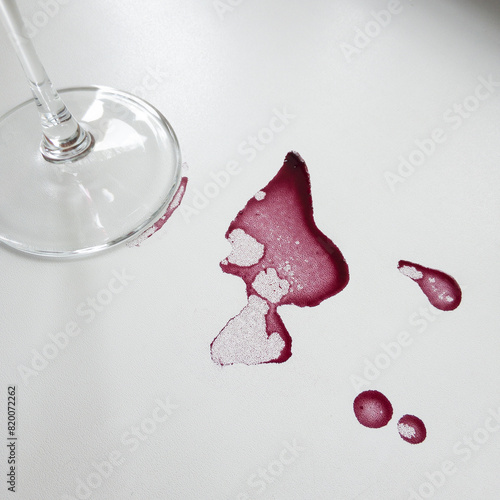 Wine stain on a white background