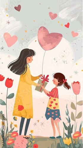 Children s imaginations bloom with colorful illustrations. Pictures full of love and flowers