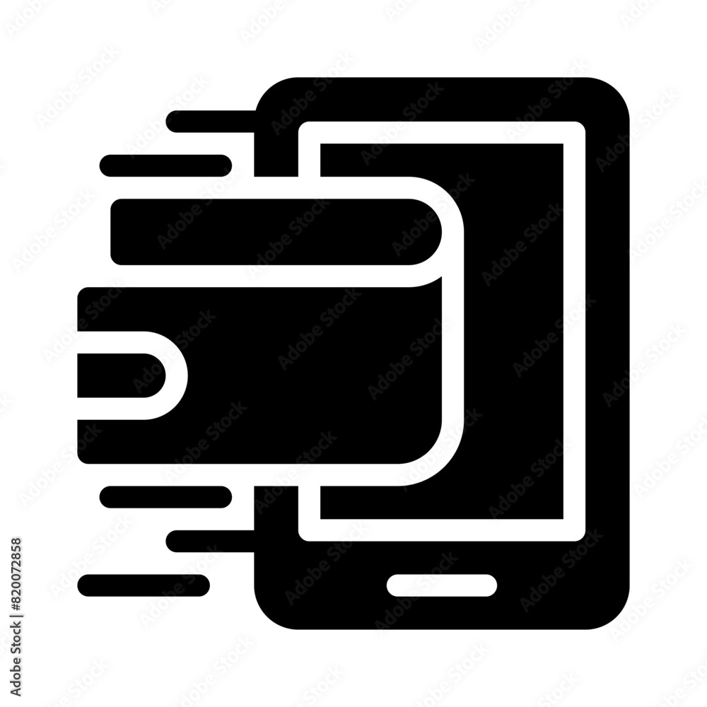 online wallet glyph icon online wallet glyph icon