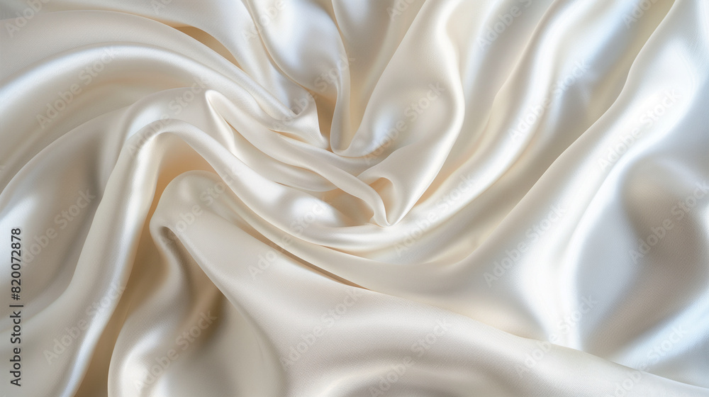 Close-up of White Satin Fabric