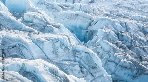 Wallpaper Mural Stunning aerial view of an icy glacier with deep crevices, showcasing the majesty and intricate details of nature's frozen terrain. Torontodigital.ca