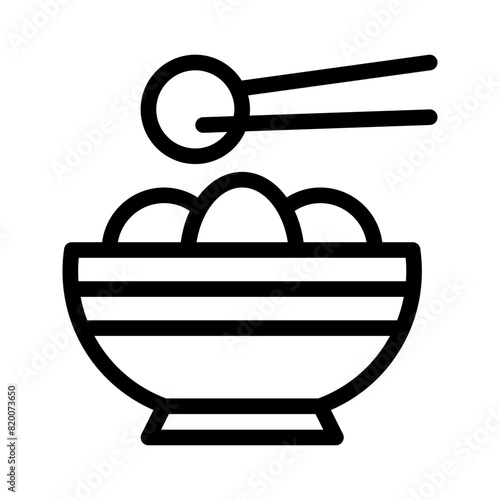 poke bowl line icon
