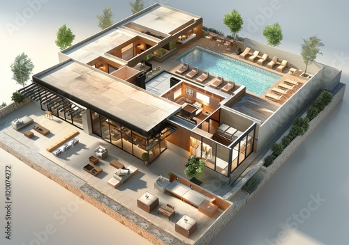 Modern Luxury Villa with Swimming Pool and Garden