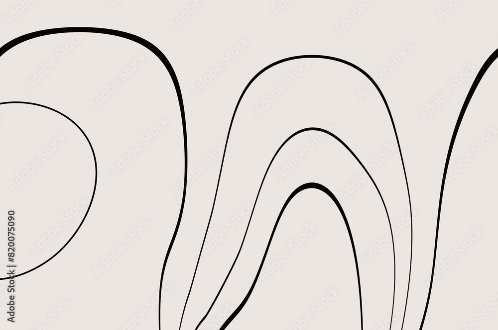 Obraz premium Soft and simple black abstract irregular lines