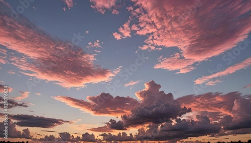 Beautiful Pink Clound In The Sky Illustration