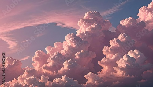 Beautiful Pink Clound In The Sky Illustration