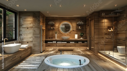 Modern Wooden Bathroom Design Renderings