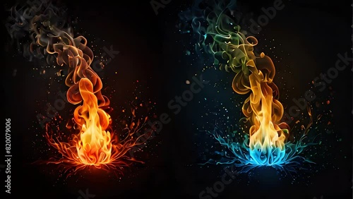 Spectrum Flames: A Dance of Elemental Beauty photo