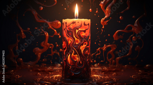 Mystical carving on candles