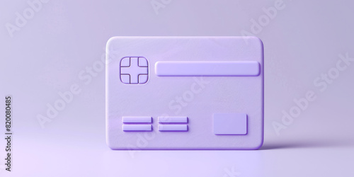 Abstract purple credit card on a matching purple background