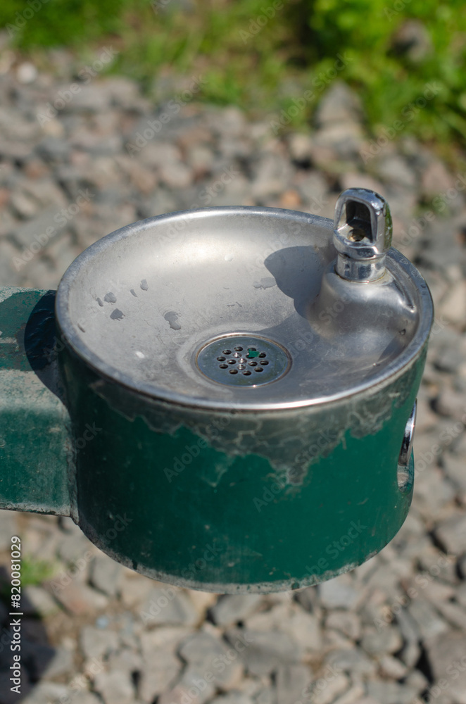 street drinking fountain close up view . . High quality photo street drinking fountain close up view . . High quality photo