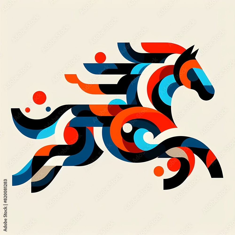 Geometric Shapes Horse T-Shirt Design Geometric Shapes Horse T-Shirt Design