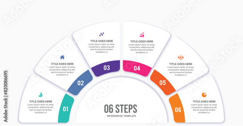 Six 6 Options Circle Cycle Infographic Template Design