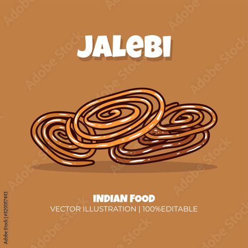 Jalebi Indian food vector illustration