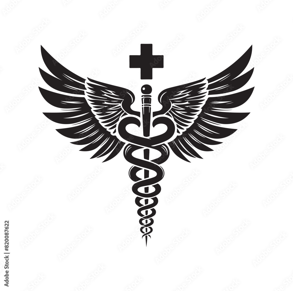 CADUCEUS health SYMBOL, MEDICAL AND HEALTH RELATED ICON CADUCEUS health SYMBOL, MEDICAL AND HEALTH RELATED ICON