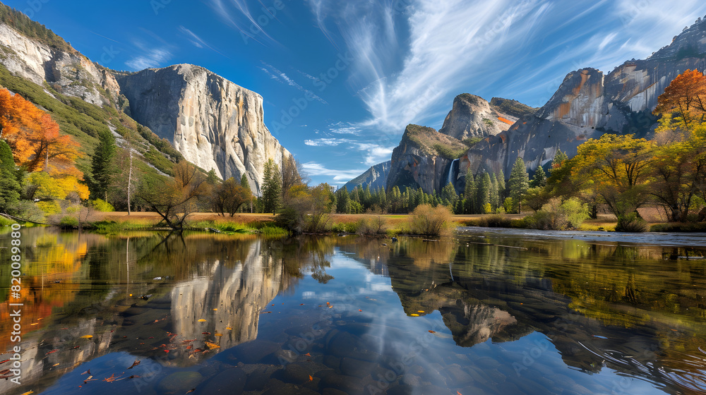 Autumn Splendor: Vibrant Fall Colors Amidst the Majestic Landscape of Yosemite National Park