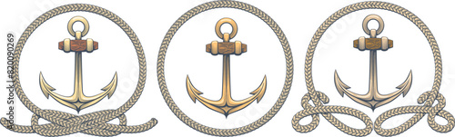 Nautical engraving anchors