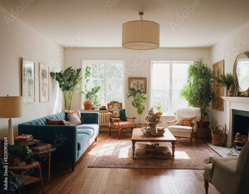 Vetrate ampie in un soggiorno che riempiono lo spazio di luce naturale, rendendolo vivace e invitante.
 photo