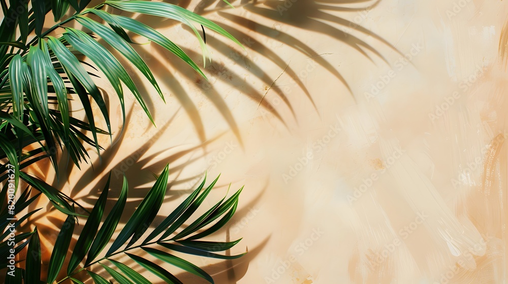 tropical palm leaf and shadow, abstract natural green background, dark tone textures tropical palm leaf and shadow, abstract natural green background, dark tone textures