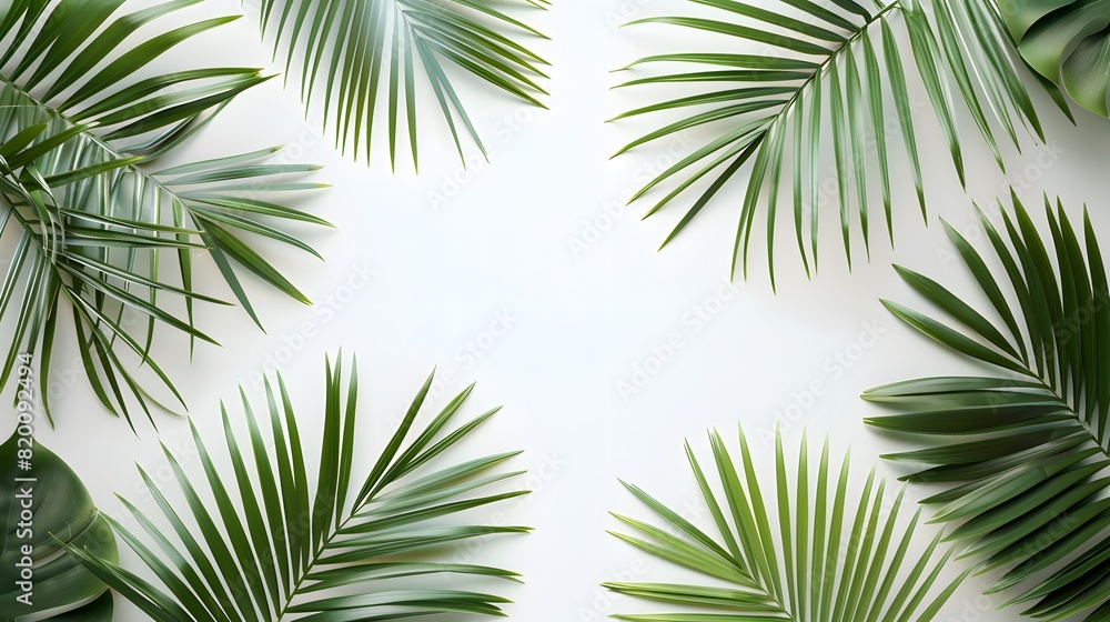 tropical palm leaf and shadow, abstract natural green background, dark tone textures tropical palm leaf and shadow, abstract natural green background, dark tone textures