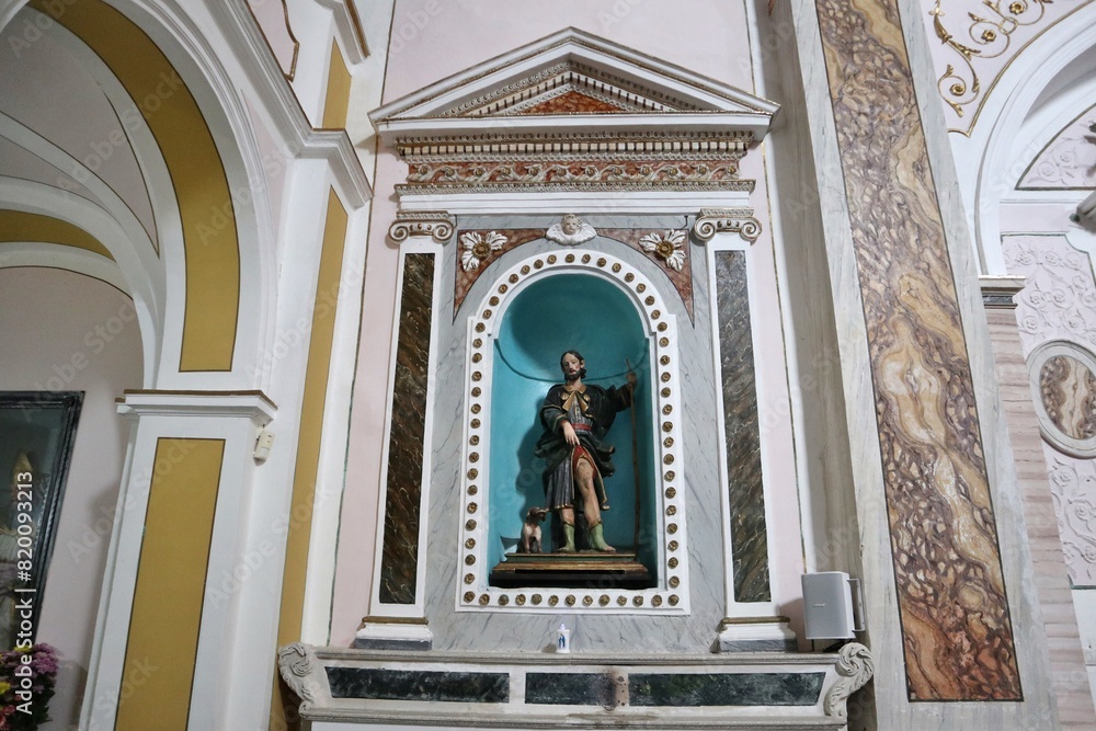 Macchiagodena - Statua settecentesca di San Rocco nella Chiesa di Sant'Antonio di Padova