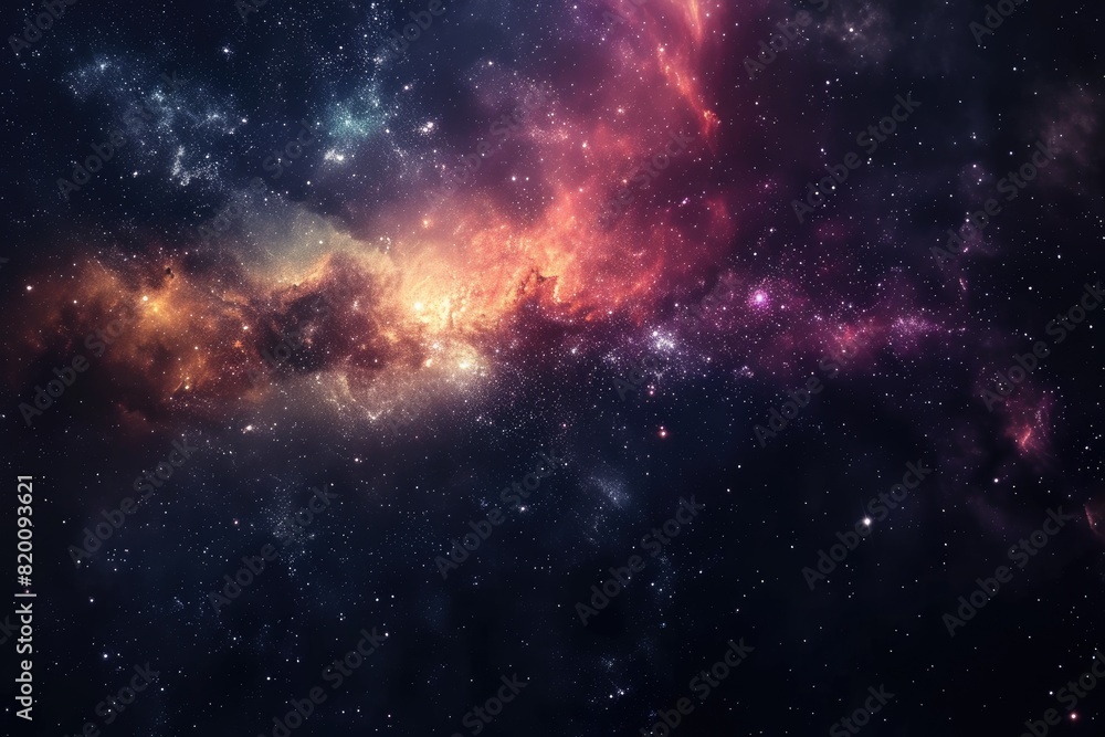 Vibrant colors of the galaxy in space Vibrant colors of the galaxy in space
