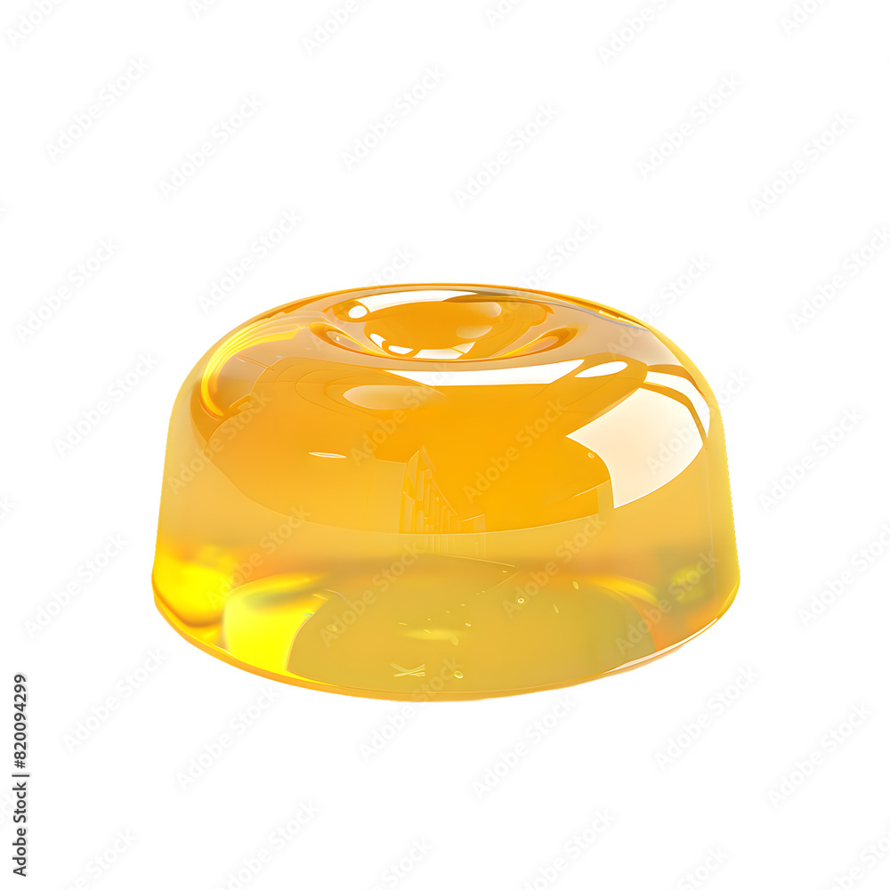3D yellow Jelly isolated on transparent background 3D yellow Jelly isolated on transparent background