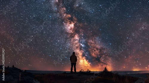 Starry Sky Sunset with Clouds  A mesmerizing night scene blending love and nature under a canopy of stars and a colorful sunset
