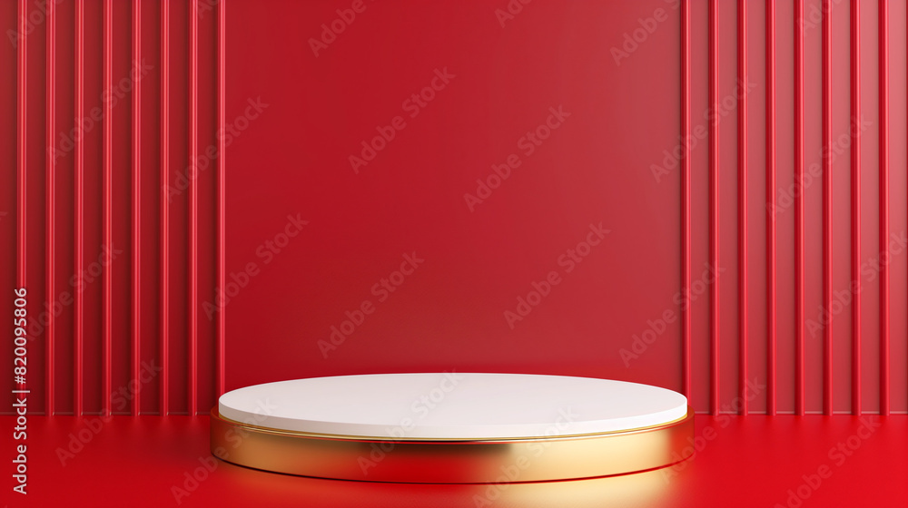 3D realistic red podium for your product showcase. Blank Vector 3d illustration. 3D realistic red podium for your product showcase. Blank Vector 3d illustration.