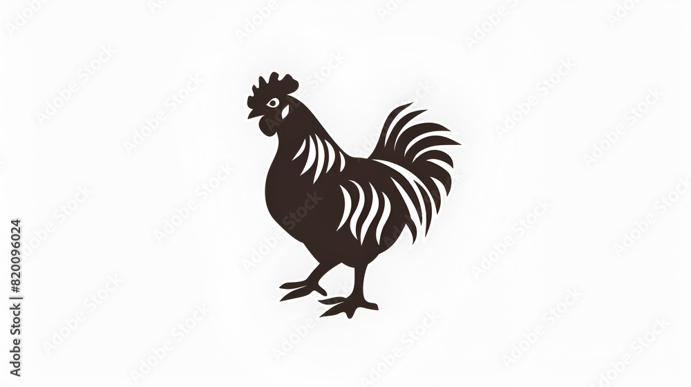 Chicken logo. Farm animal symbol or label, Generative AI
