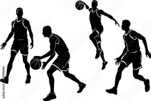 basketball players silhouettes