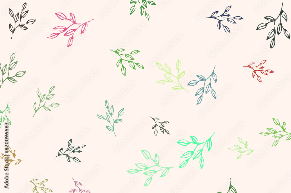 Simple pastel colored abstract leaves Simple pastel colored abstract leaves