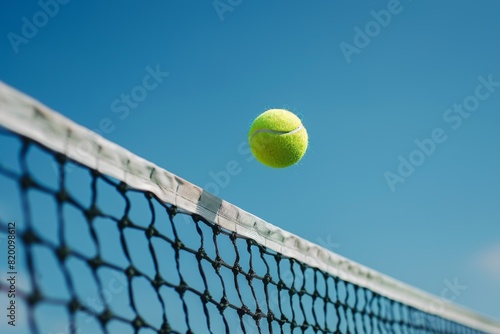 Tennis ball over the net
