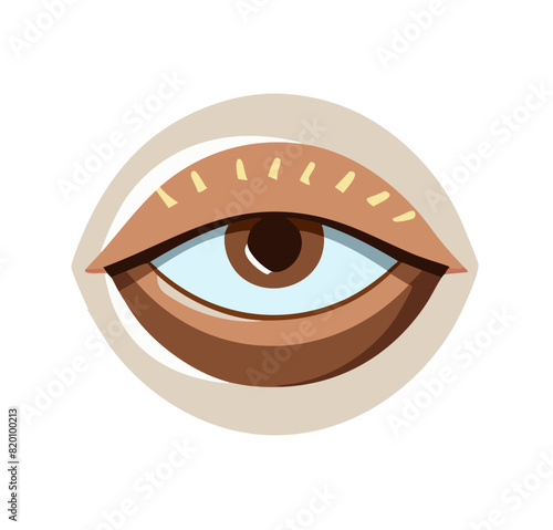 light brown eyeball with lashes and eye bags