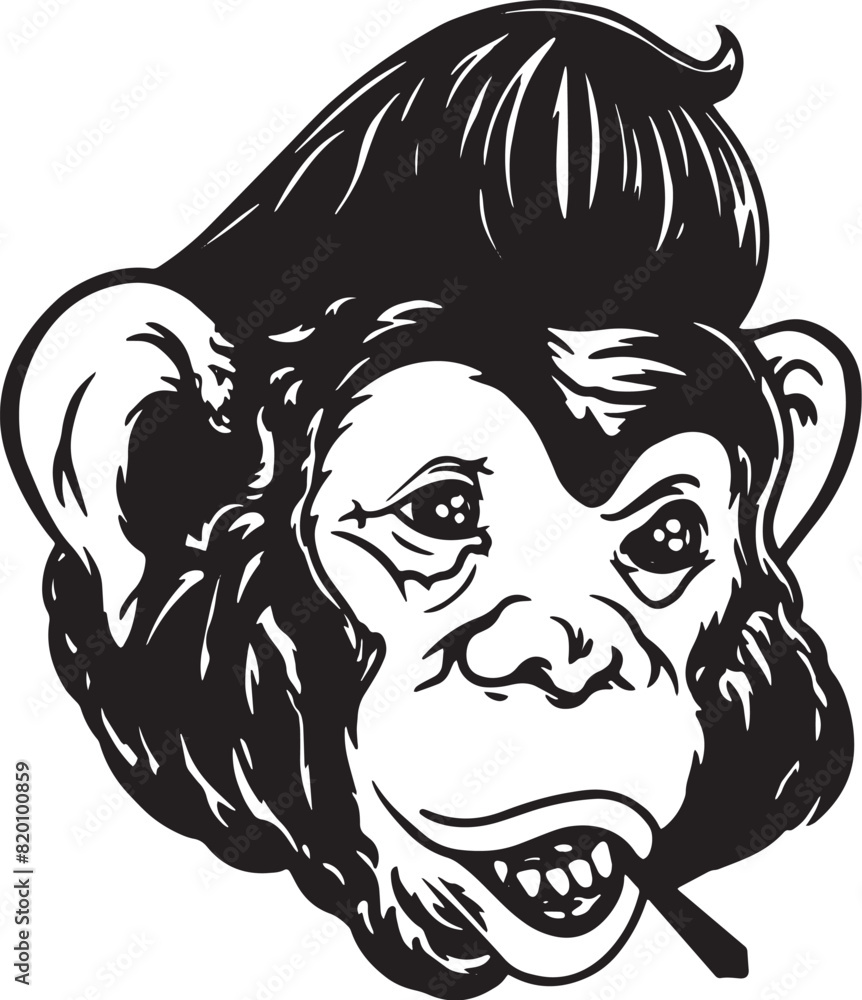 Fototapeta premium monkey face clipart vector illustration