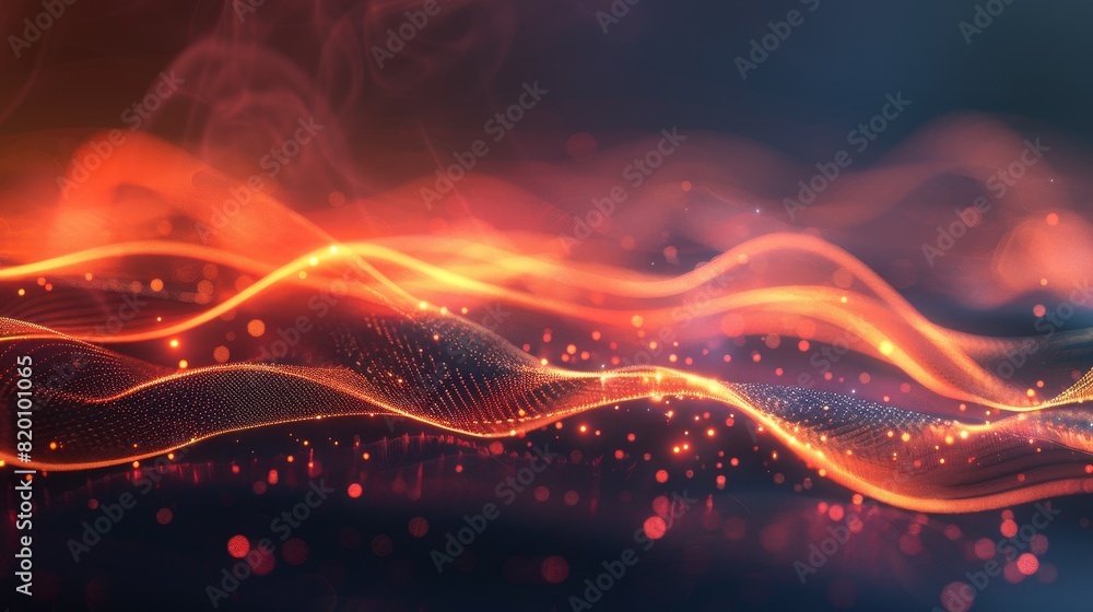 Illuminated Abstract Geometry: Bright Glowing Lines on Dark Background