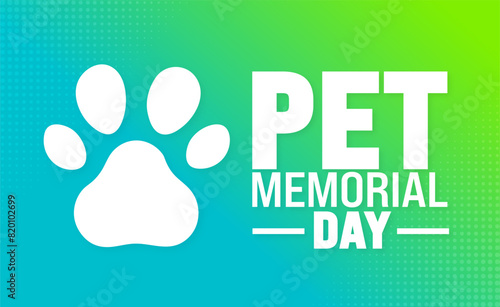 June is World pet memorial day background template. Holiday concept. use to background, banner, placard, card, and poster design template with text inscription and standard color. vector illustration.