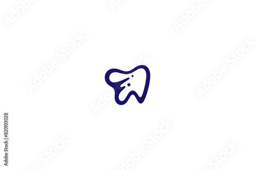 Abstract logo of a tooth with water splash