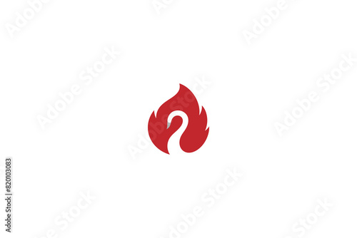 Hot swan logo design concept