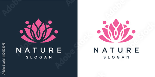  lotus flower logo design template.	