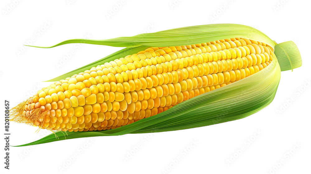 An ear of corn Hyper realistic Highly Detailed Isolated On Transparent Background Png File