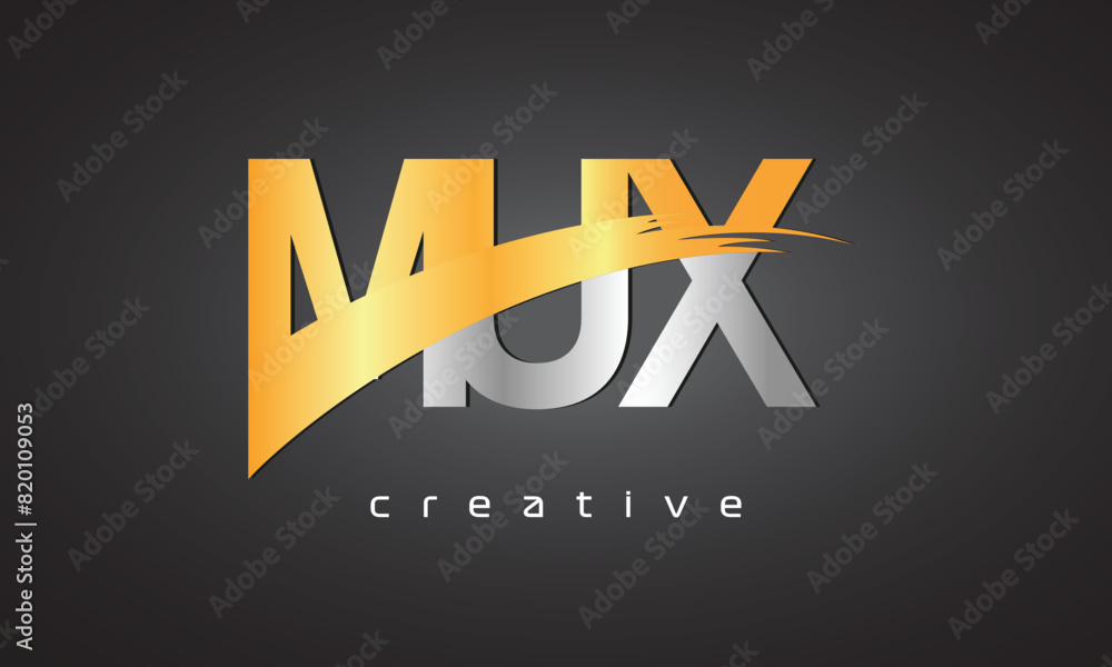 MUX Creative letter logo Desing with cutted letter MUX Creative letter logo Desing with cutted letter