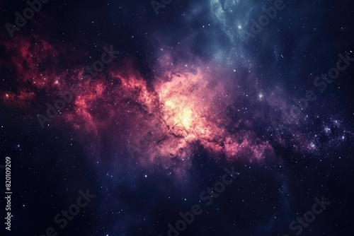Colorful galaxy with cosmic dust and nebulas