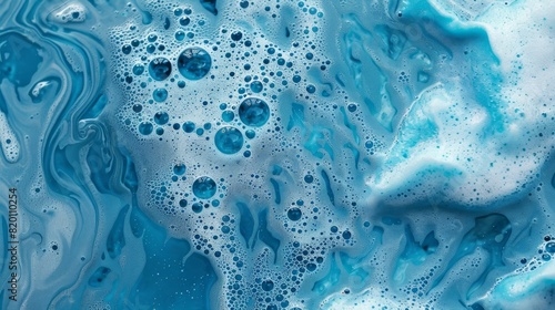 Drops- liquid foam. Fluid aqua- abstract pattern nature. Background- cleansing wash. Shampoo