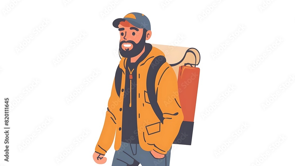 delivery driver man wearing blue hat walking smiling happy generative ai delivery driver man wearing blue hat walking smiling happy generative ai
